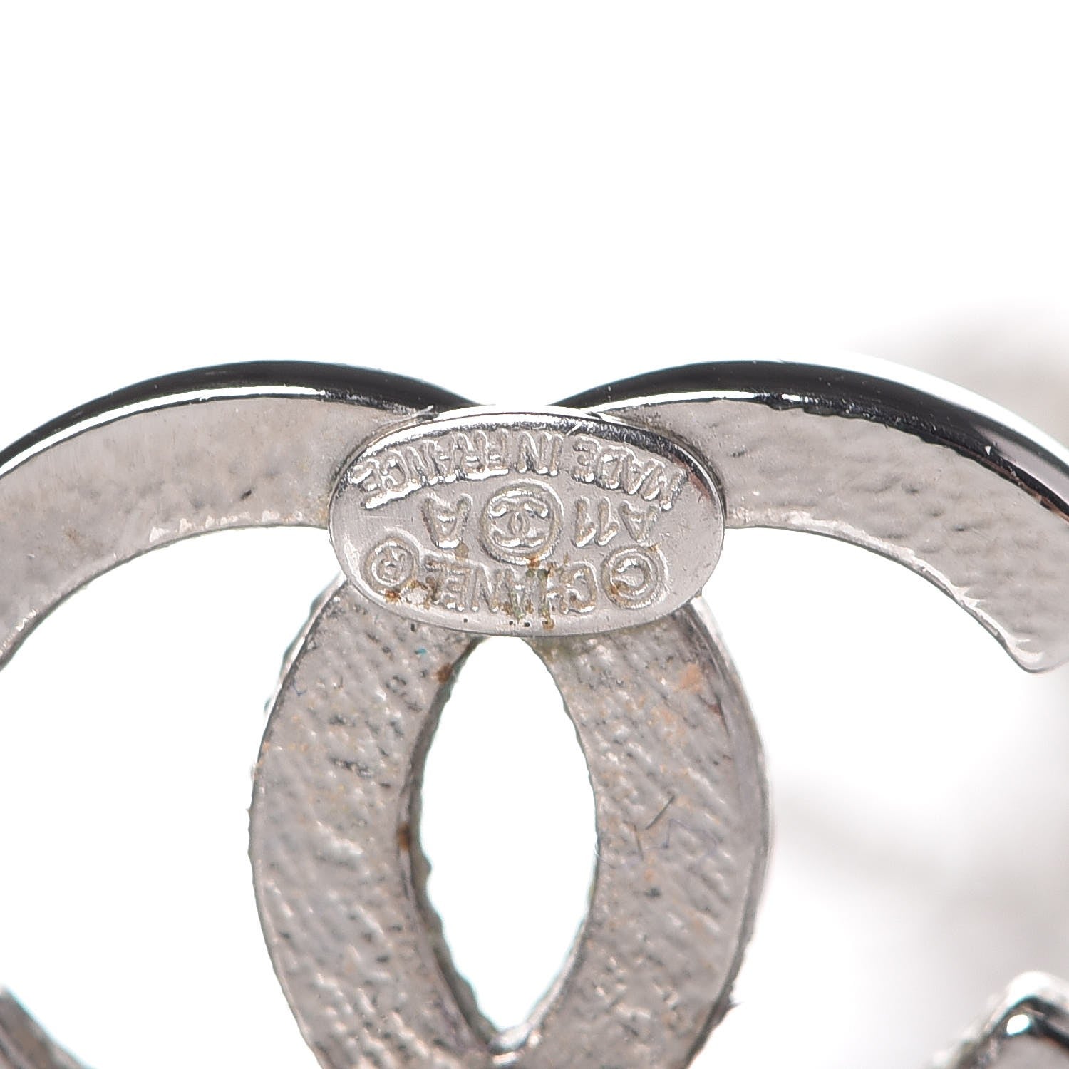 Chanel Crystal CC Earrings Silver 4 of 5