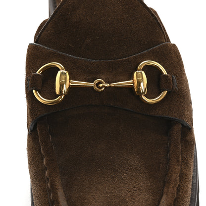 Gucci Suede Horsebit Platform Mules 39 Washed Brown 11 of 15