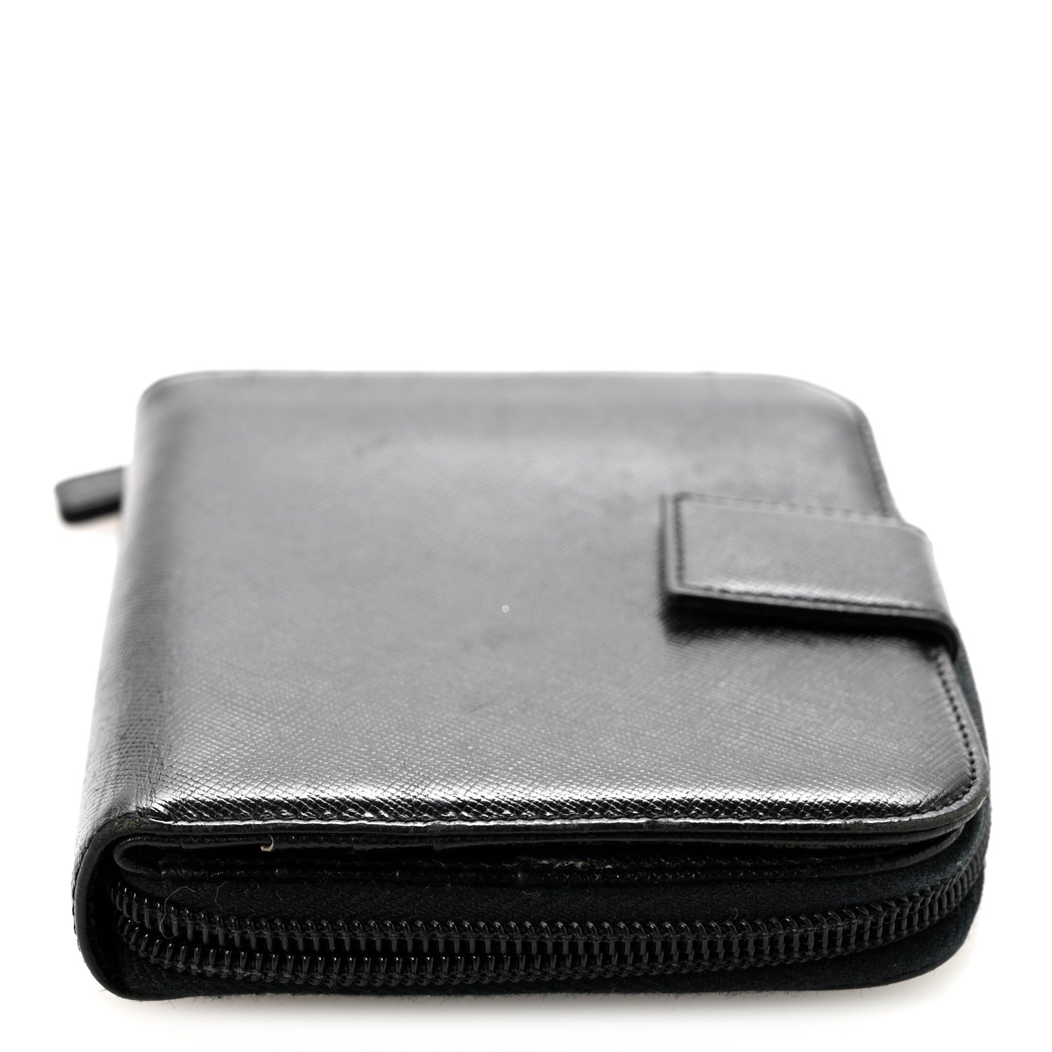 Prada Saffiano Vernice Compact Zip Around Wallet Black 12 of 14