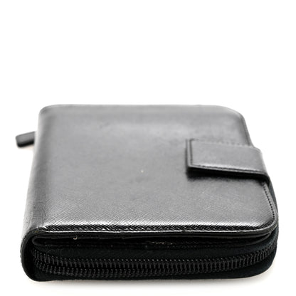 Prada Saffiano Vernice Compact Zip Around Wallet Black 12 of 14