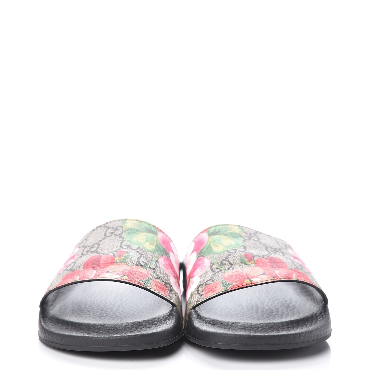Gucci GG Supreme Monogram Blooms Slide Sandals 37 Beige Multicolor 2 of 9