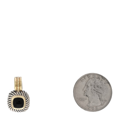 David Yurman Sterling Silver 14K Yellow Gold Black Onyx 7mm Albion Pendant 2 of 3