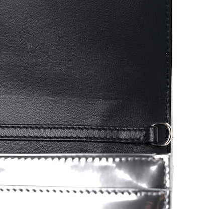 Christian Dior Metallic Patent Micro-Cannage Diorama Wallet on Chain Pouch Silver 10 of 12