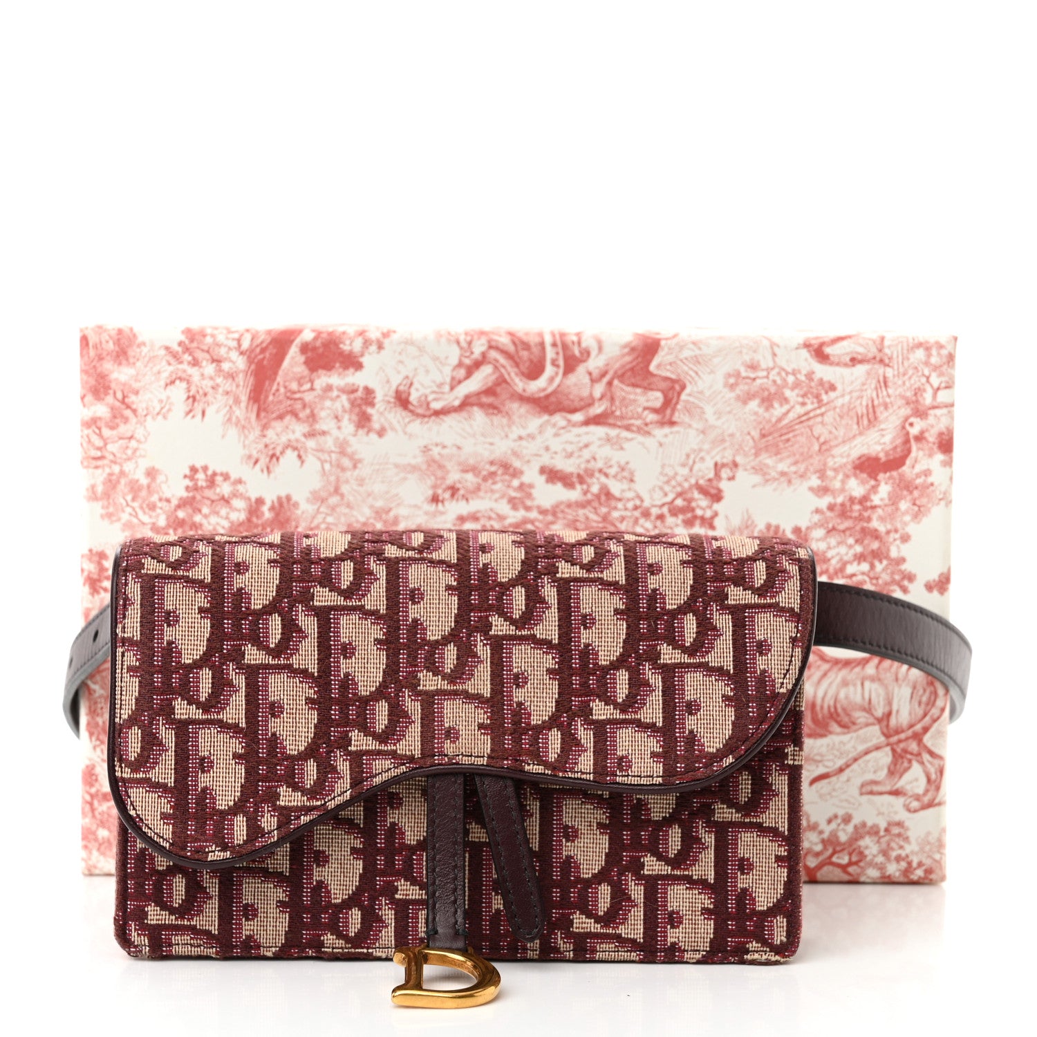 Christian Dior Oblique Saddle Belt Bag Bordeaux 12 of 12