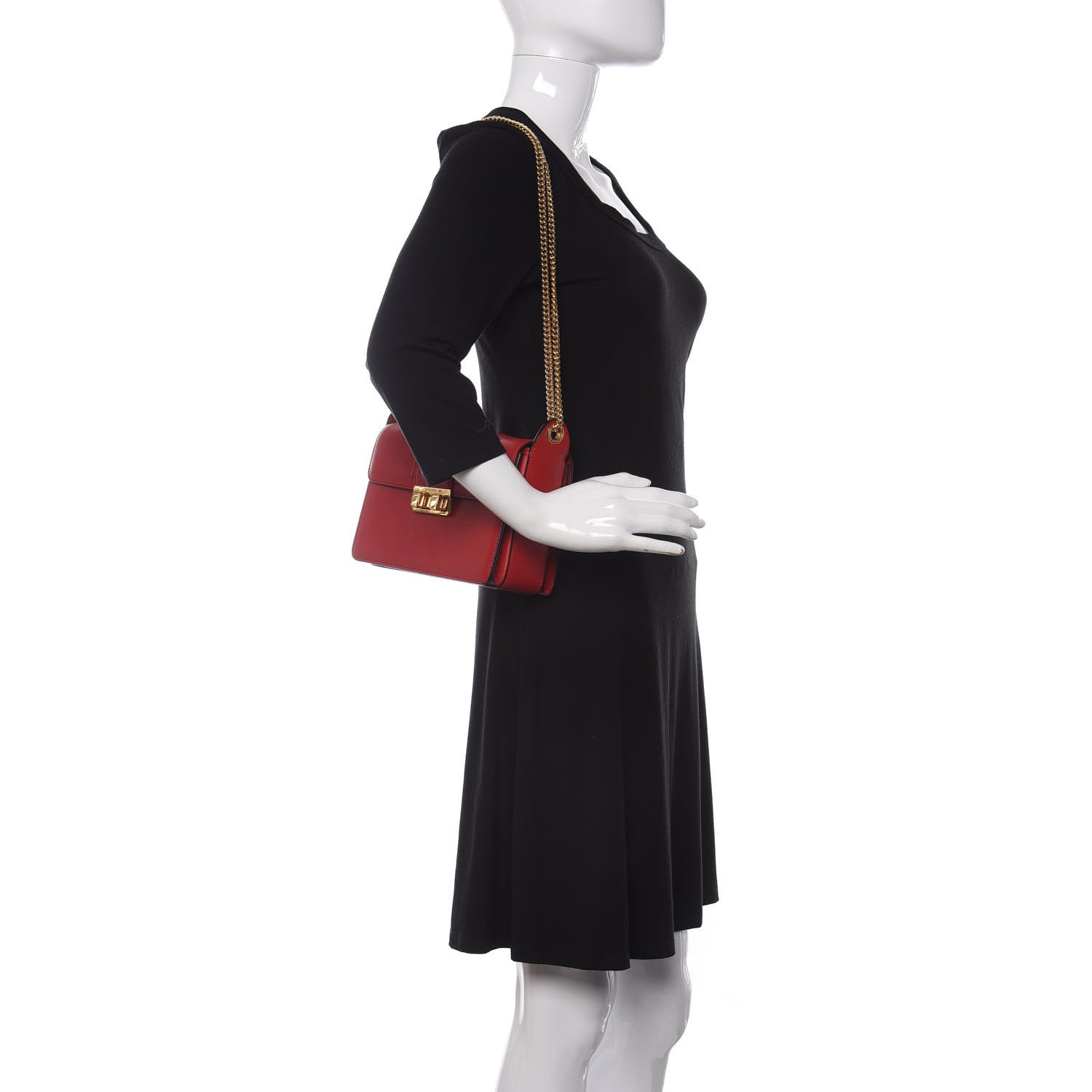Lanvin Smooth Calfskin Small Jiji Shoulder Bag Red 2 of 10