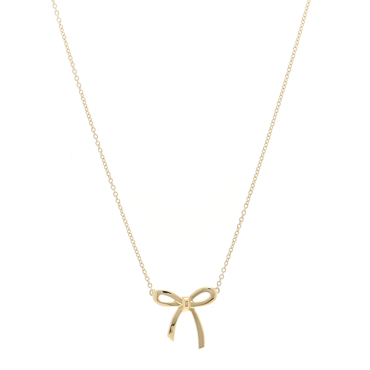18K Yellow Gold Mini Bow Pendant Necklace
