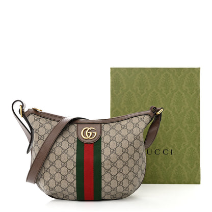 Gucci GG Supreme Monogram Web Small Ophidia Half Moon Hobo Brown 12 of 12
