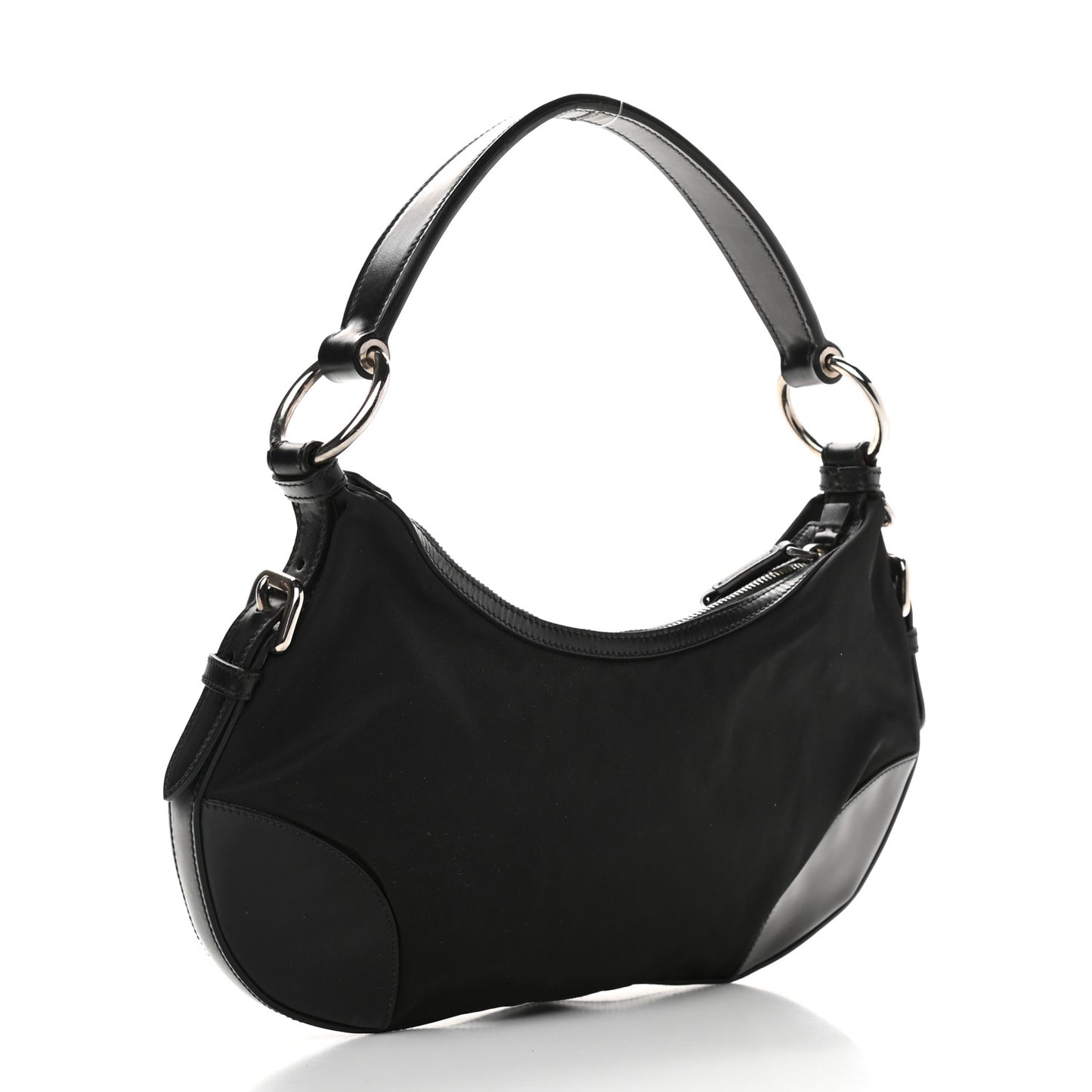 Tessuto Nylon Calfskin Bag Black