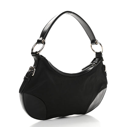 Prada Tessuto Nylon Calfskin Bag Black 3 of 9