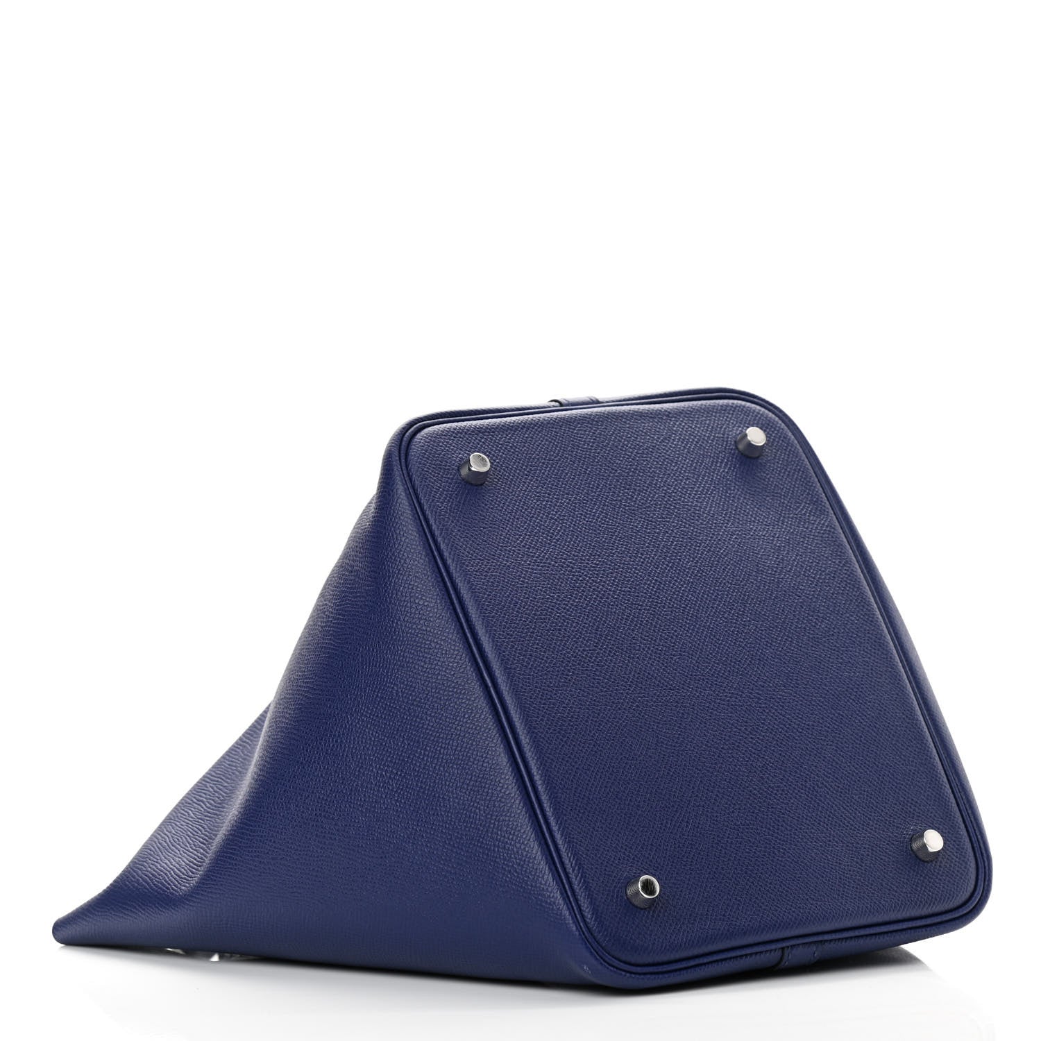Hermes Epsom Tressage De Cuir Picotin Lock 22 MM Bleu Encre Brique Black 4 of 12