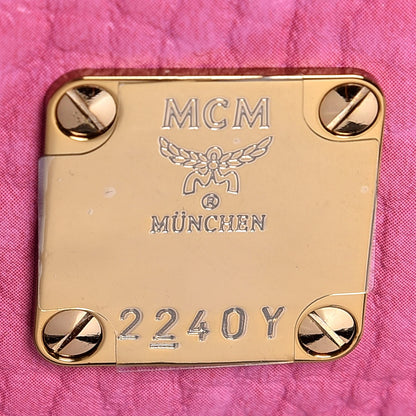 MCM Visetos Medium Traveler Weekender Pink 10 of 10
