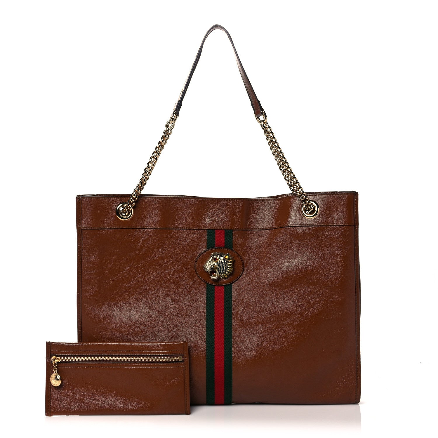 Gucci Calfskin Large Rajah Chain Tote Cuir 1 of 12