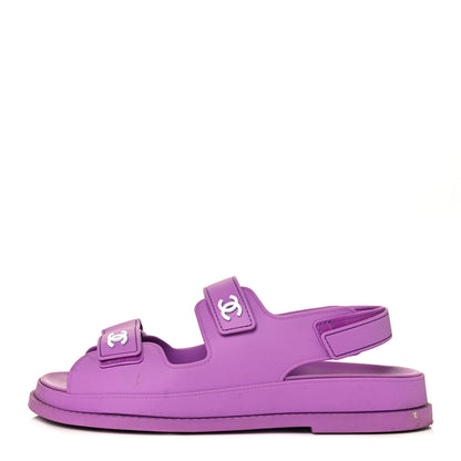 Chanel Rubber CC Dad Sandals 41 Purple 1 of 18