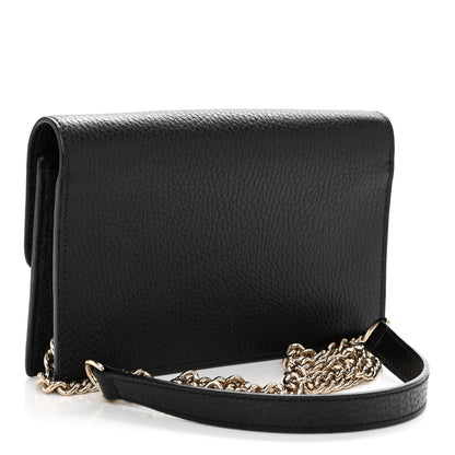 Gucci Dollar Calfskin Interlocking G Chain Wallet Black 3 of 9