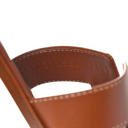 Hermes Box Calfskin Oran Sandals 38.5 Gold 8 of 10
