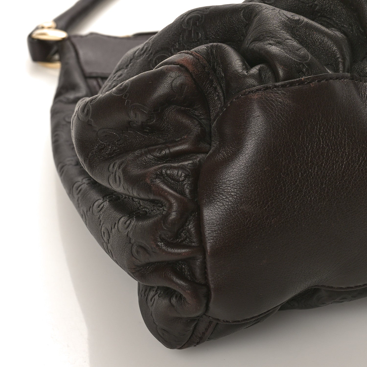 Gucci Monogram Large D Gold Hobo Dark Brown 8 of 10