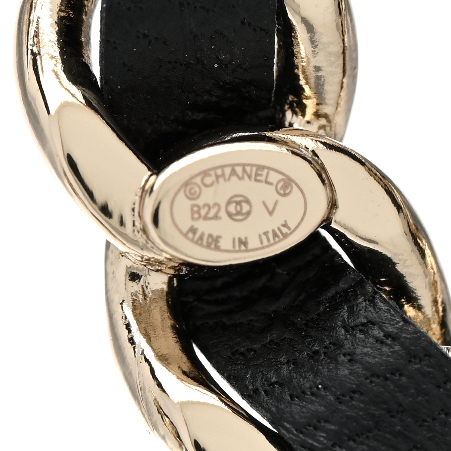 Chanel Lambskin Chain CC Brooch Black Gold 4 of 5