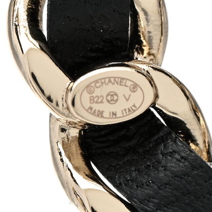 Chanel Lambskin Chain CC Brooch Black Gold 4 of 5