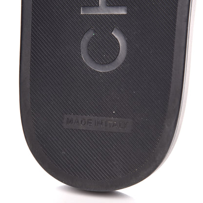 Chanel Satin Chain Slides Sandals Flats 37 Marine 8 of 11