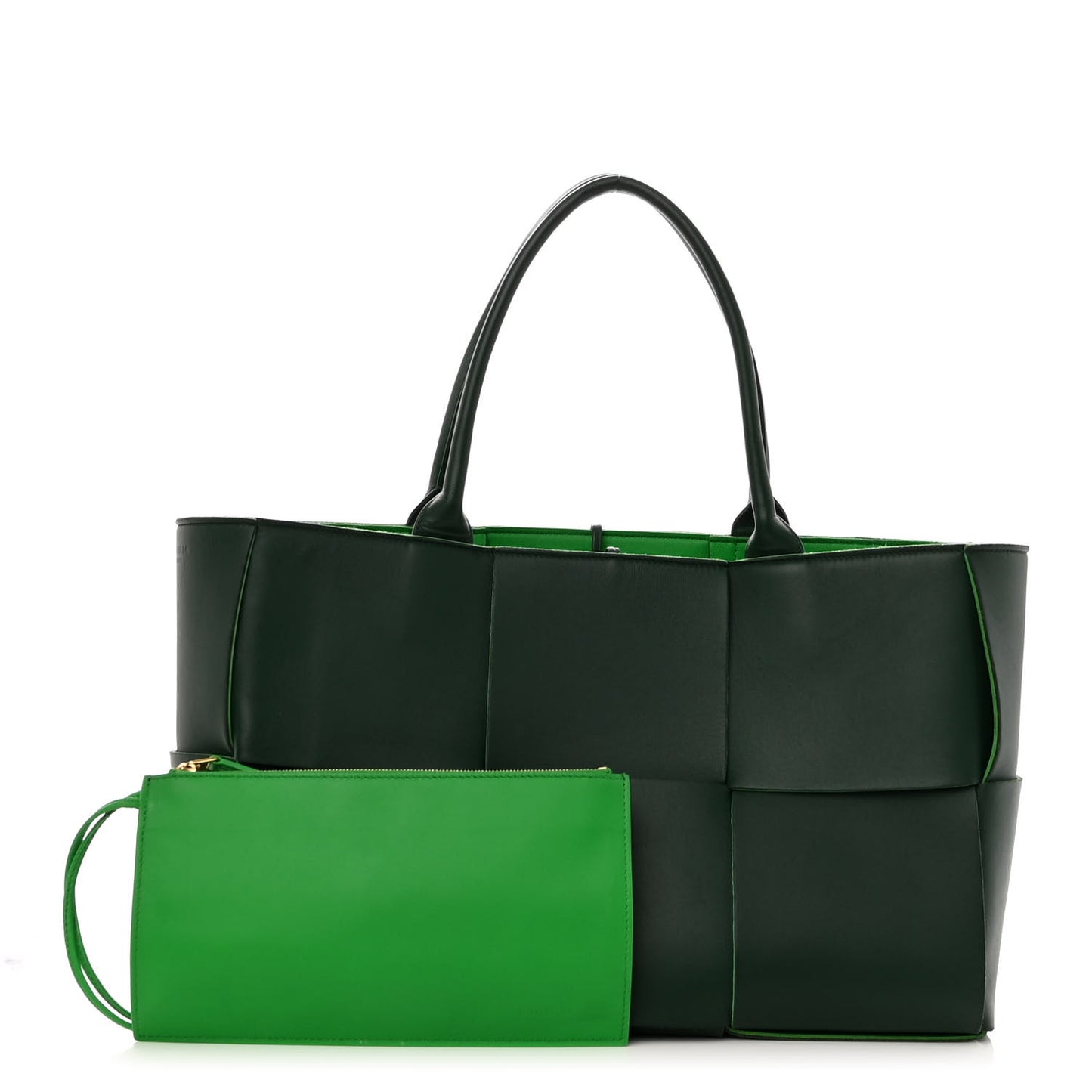 Calfskin Maxi Intrecciato Medium Arco Tote Raintree
