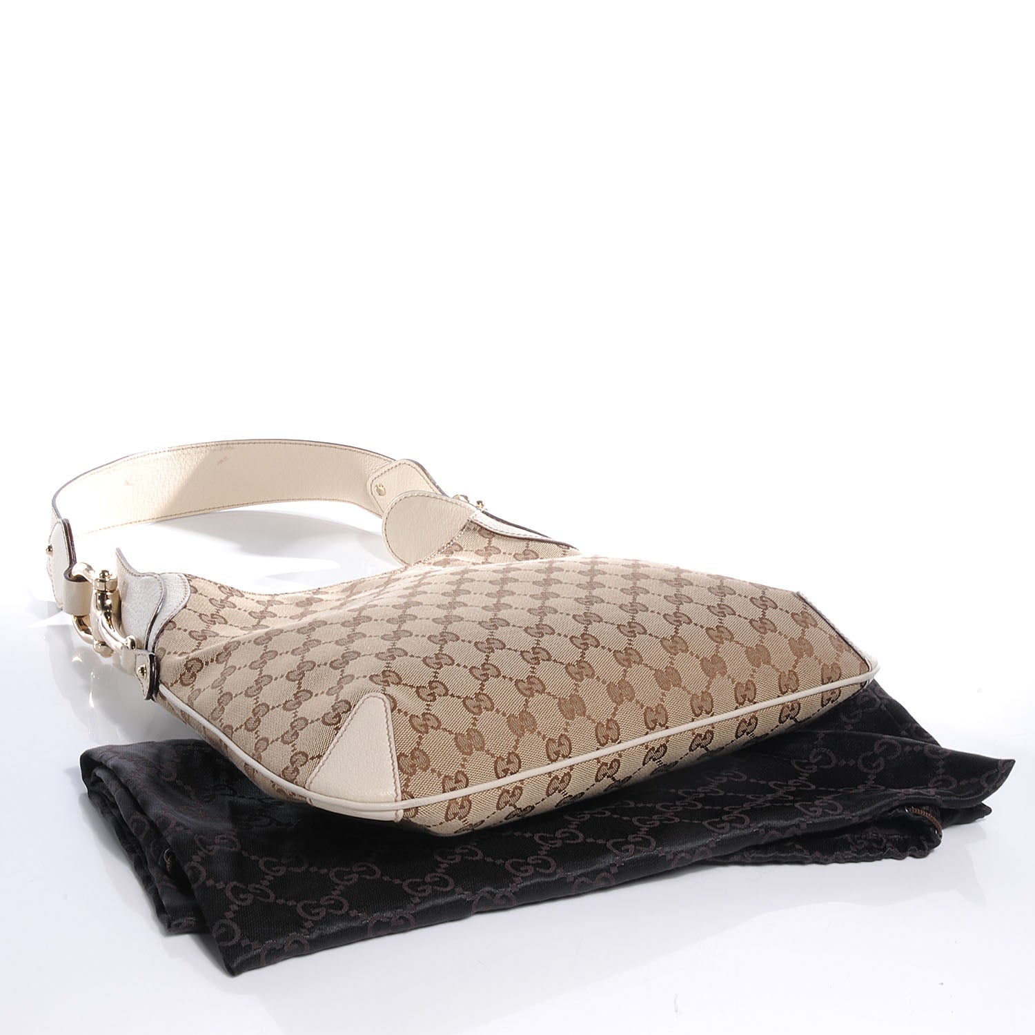 Gucci Monogram Creole Hobo Ivory 4 of 10