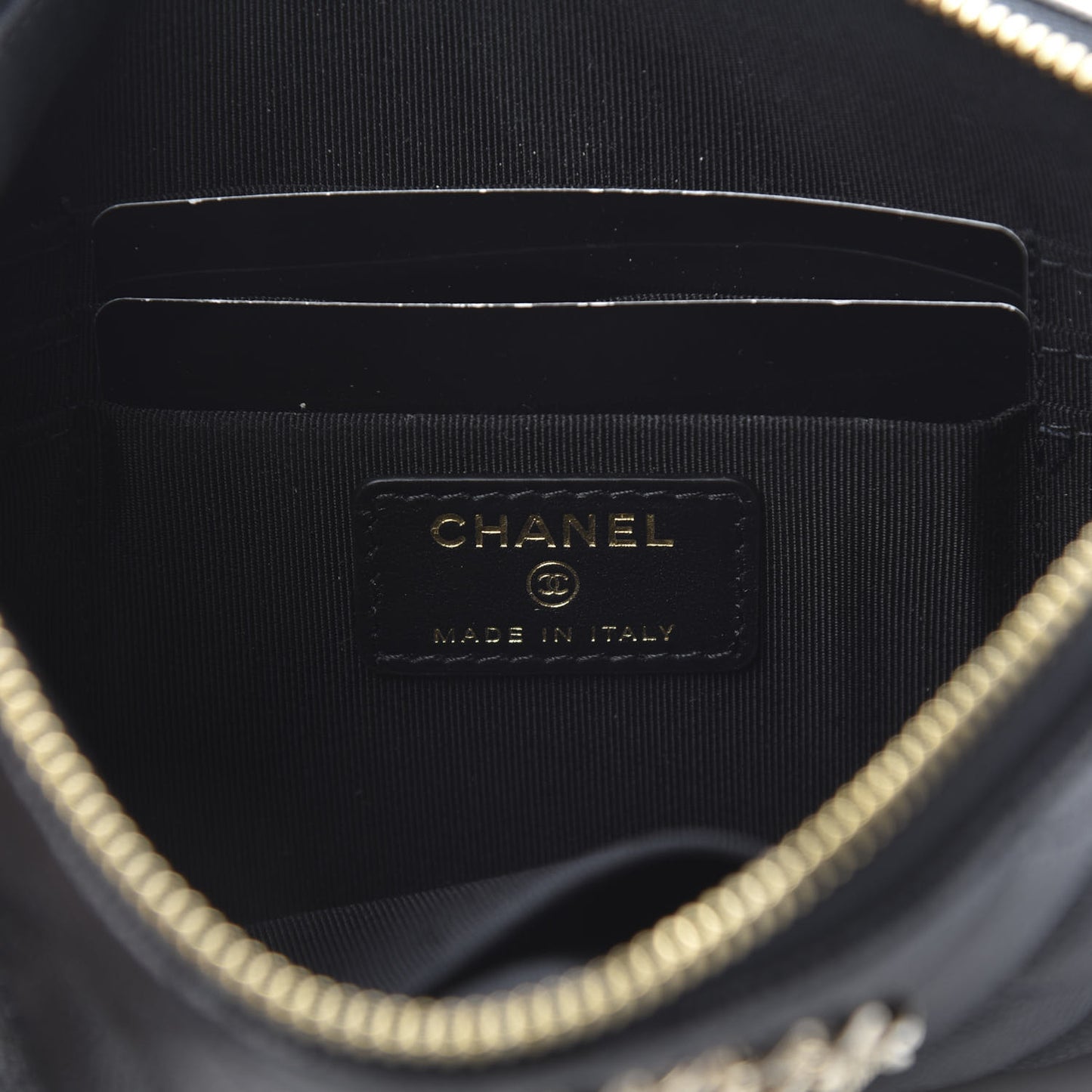 Caviar Quilted Small French New Wave CC Pouch Black