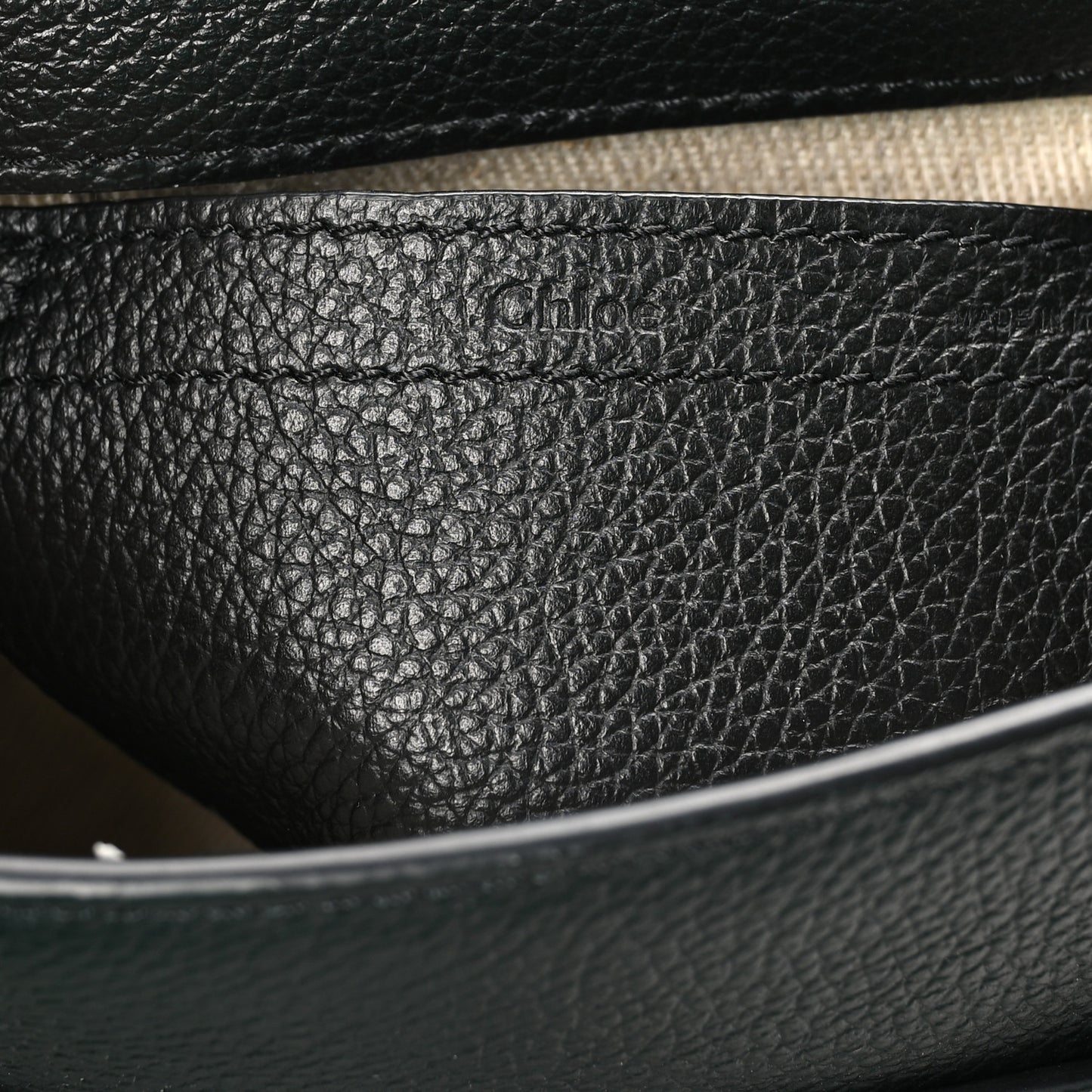 Grained Calfskin Small Marcie Saddle Bag Black