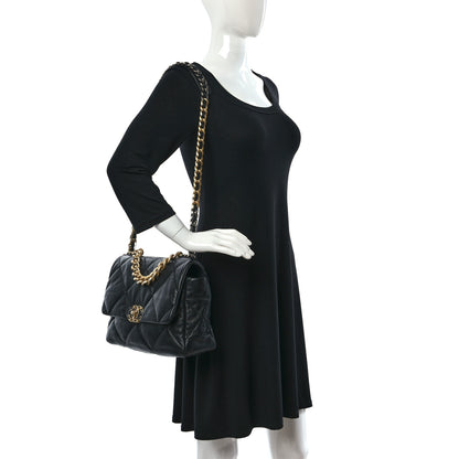 Chanel Goatskin Quilted Large Chanel 19 Flap Black 2 of 9
