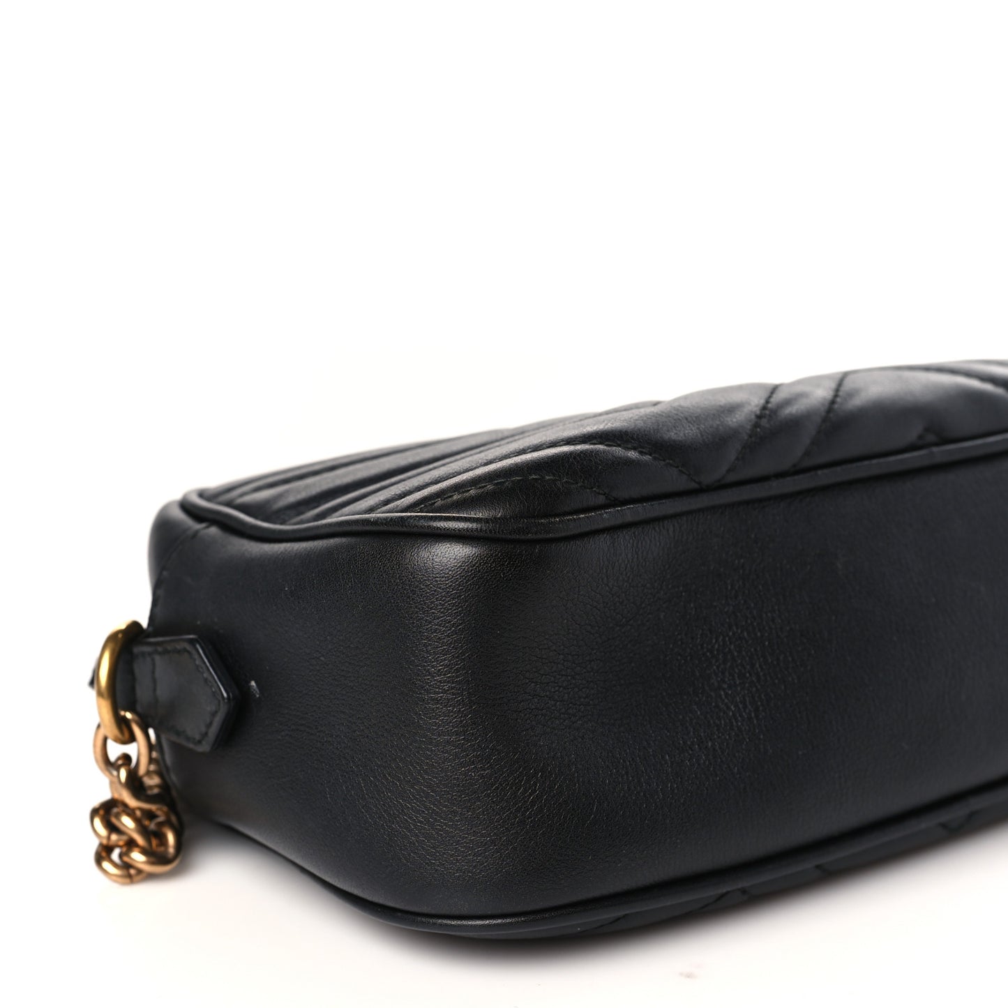 Calfskin Matelasse Small GG Marmont Chain Shoulder Bag Black