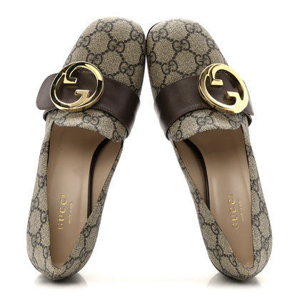 Gucci GG Supreme Monogram Malaga Kid Blondie Pumps 35.5 Beige Ebony New Acero 2 of 13