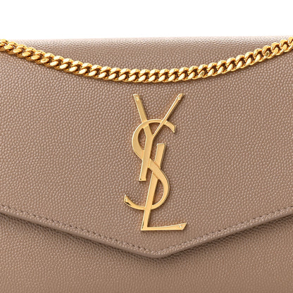Saint Laurent Grain De Poudre Monogram Uptown Chain Wallet Taupe 9 of 13