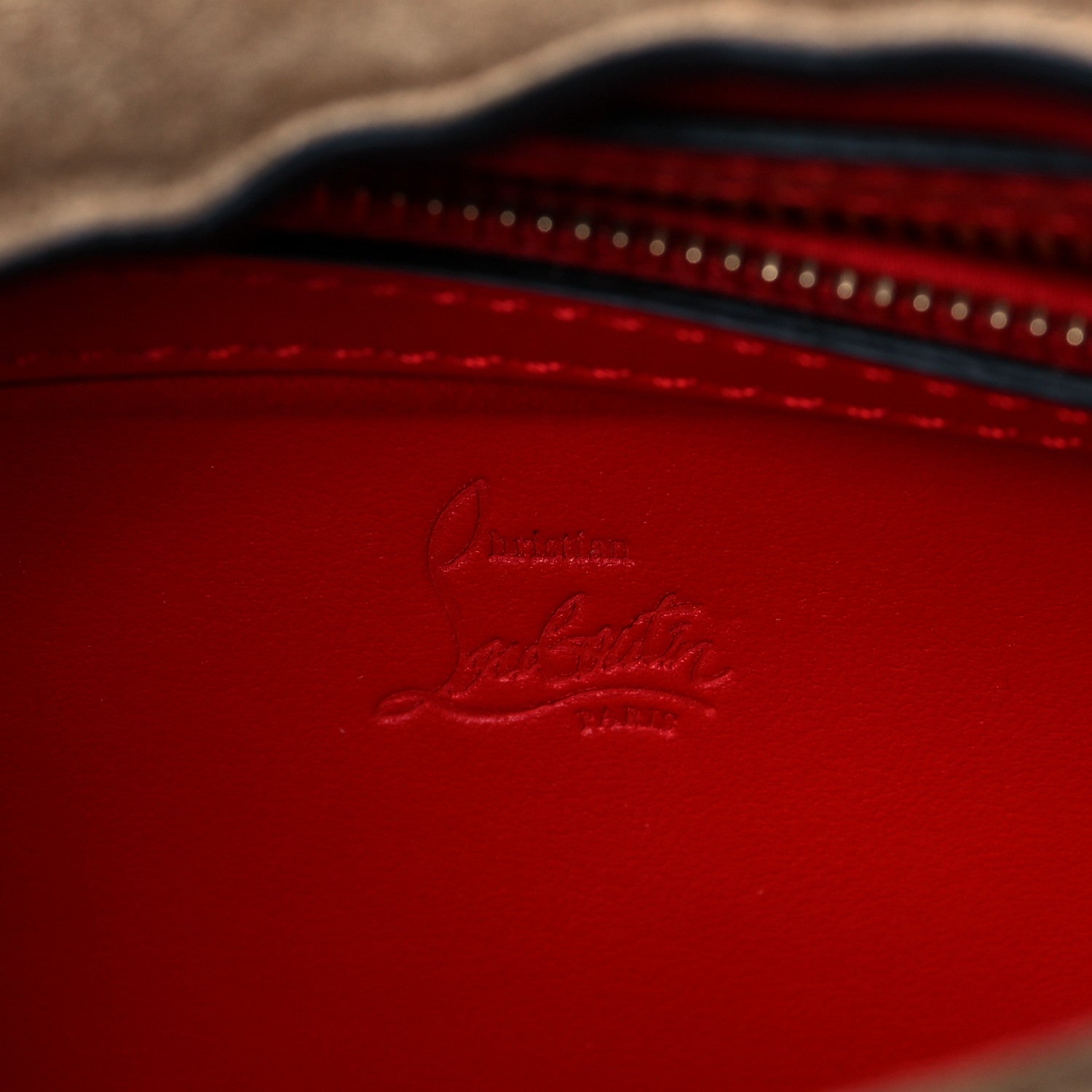 Christian Louboutin Raffia Suede Carasky Mini Shoulder Bag Crumble Gold 6 of 10