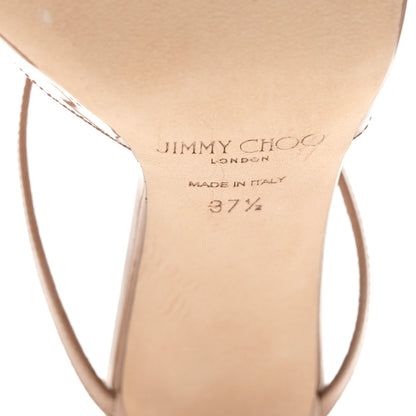 Jimmy Choo Patent Anise 95 Sandals 37.5 Ballet Pink 7 of 8