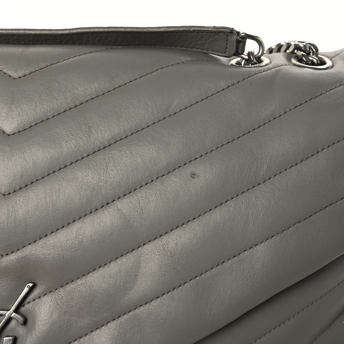 Calfskin Y Quilted Monogram Large Loulou Chain Satchel Earth