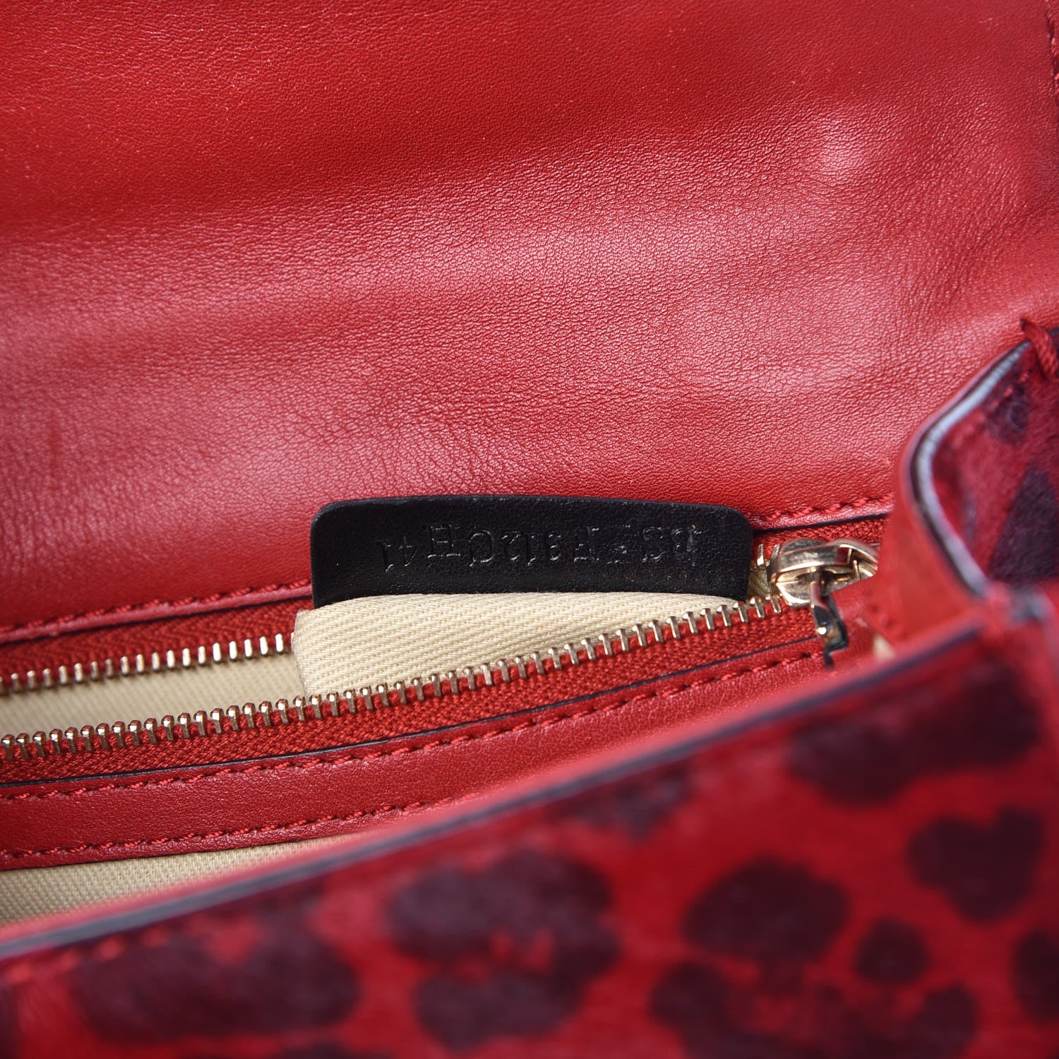 Valentino Garavani Calf Hair Leopard Print Small Glam Lock Rockstud Flap Red 8 of 10
