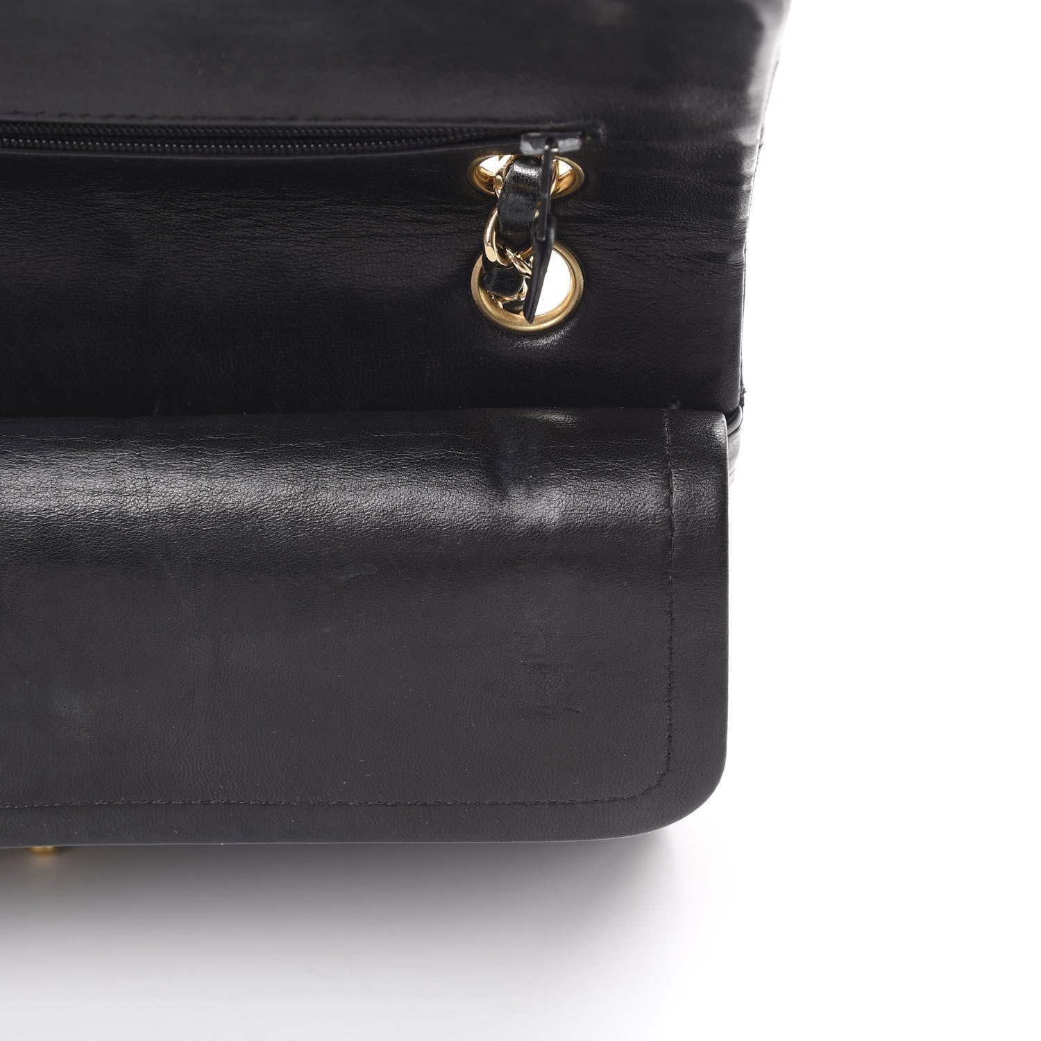 Chanel Lambskin Quilted Medium Double Flap Black 14 of 22