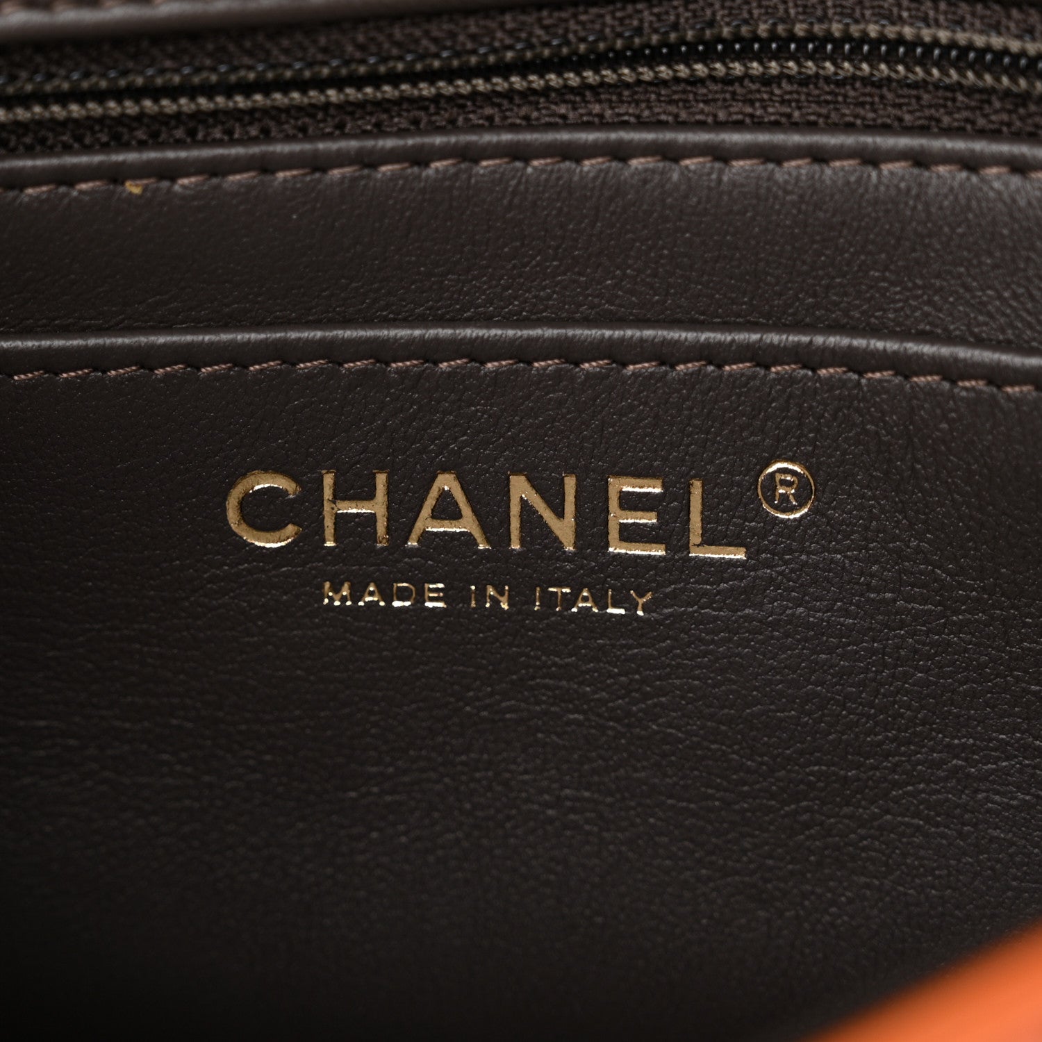 Chanel Shaded Patent Calfskin Quilted Mini Rectangular Flap Green Orange Dark Brown 7 of 11