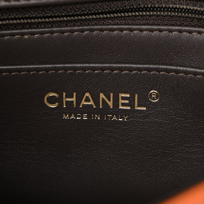Chanel Shaded Patent Calfskin Quilted Mini Rectangular Flap Green Orange Dark Brown 7 of 11