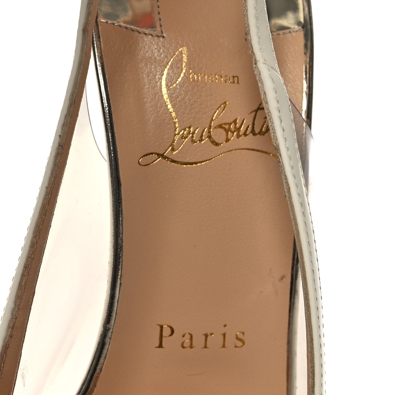 Christian Louboutin Patent PVC Optichoc 100 Pumps 37.5 White Light Gold 7 of 7