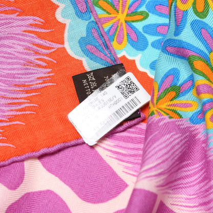 Hermes Cashmere Silk Three Graces Shawl 140 Orange Turquoise Vert 6 of 6
