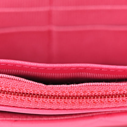 Chanel Lambskin Quilted Wallet On Chain WOC Fuchsia 16 of 17