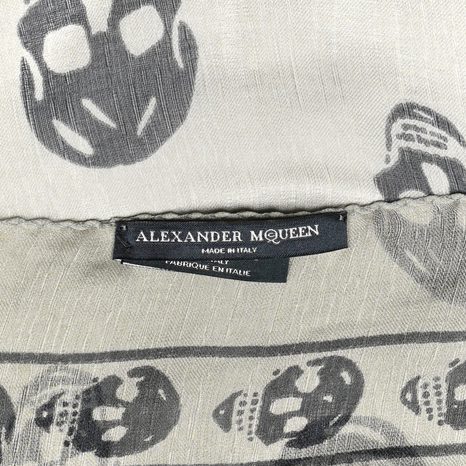 Alexander McQueen Silk Chiffon Skull Scarf Ivory Black 4 of 4