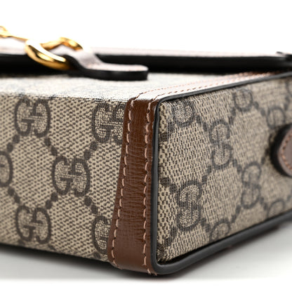 Gucci GG Supreme Monogram Mini Horsebit 1955 Shoulder Bag Beige Brown Sugar 10 of 11