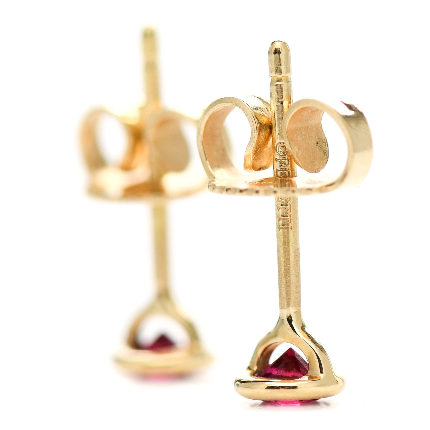 Tiffany 18K Yellow Gold Ruby .22ctw Elsa Peretti Color By The Yard Earrings 3 of 8