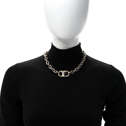 Louis Vuitton Metal Everyday LV Chain Necklace Gold Silver 2 of 6