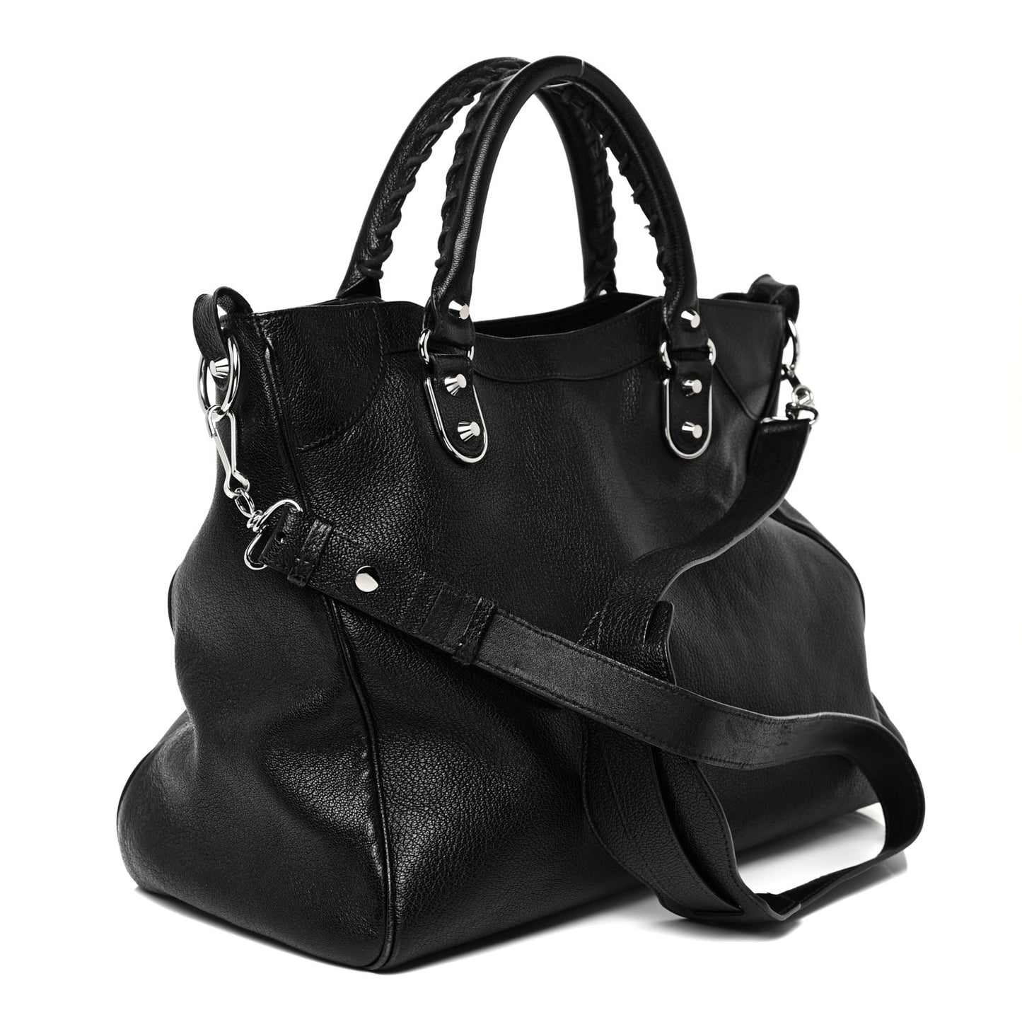 Chevre Silver Metallic Edge Hardware Velo Black