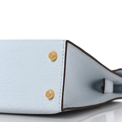 Hermes Chevre Mysore Mini Kelly Sellier 20 Bleu Brume Bleu Electrique 7 of 9