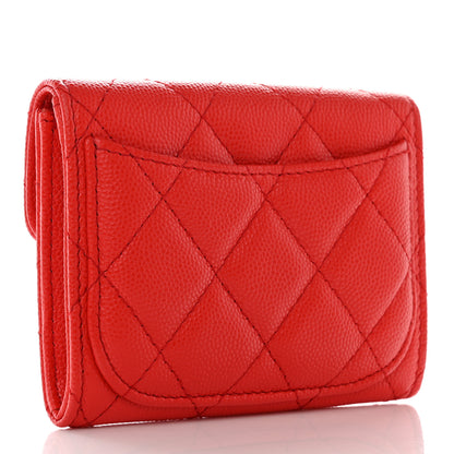 Chanel Caviar Quilted Compact Flap Wallet Red 3 of 12