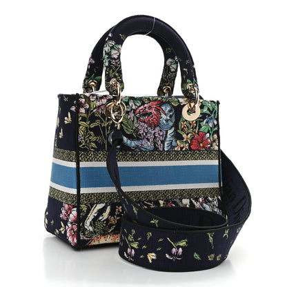 Christian Dior Canvas D-Constellation Embroidered Medium Lady D-Lite Bleu Multicolor 3 of 9