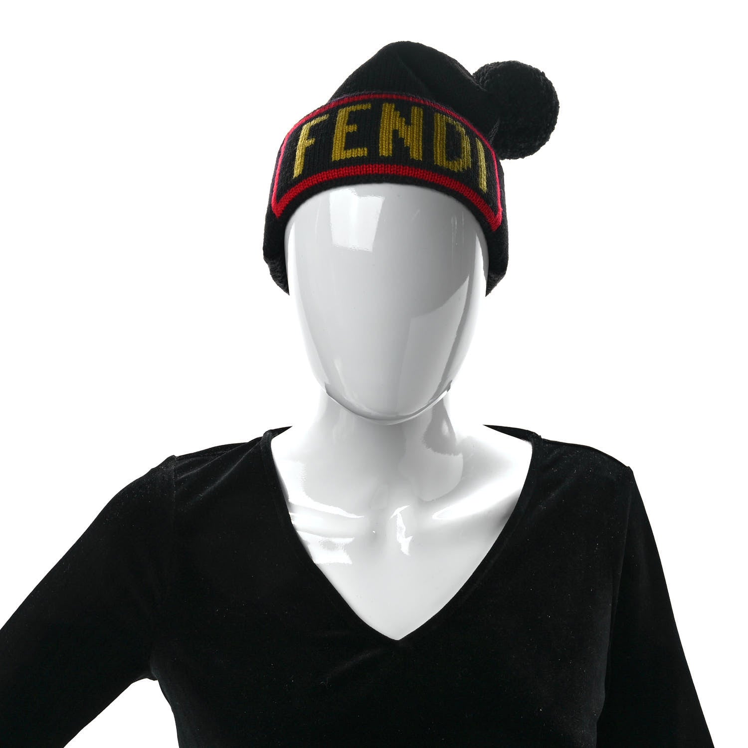 Fendi Wool Logo Beanie Black Multicolor 2 of 8